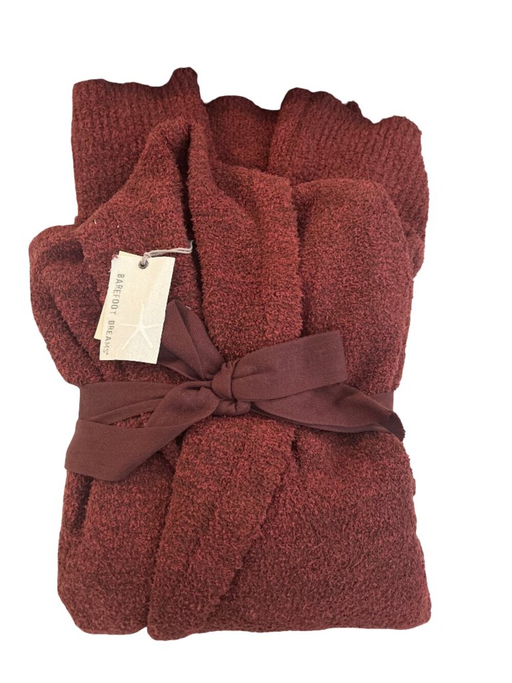 NWT Barefoot Dreams Cozy Chic Cali Medium Open Front Cardigan Sweater Burgundy